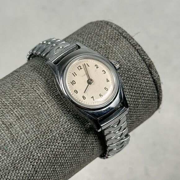Timex Accessories - VTG Timex Watch Womens 23mm Round Manual Wind Silver Tone Classic Working